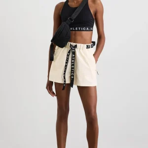 New Aje ATHLETICA Spray Shorts 608 Limestone Beige Black