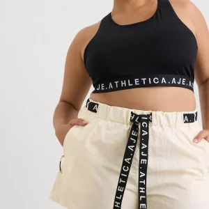 New Aje ATHLETICA Spray Shorts 608 Limestone Beige Black
