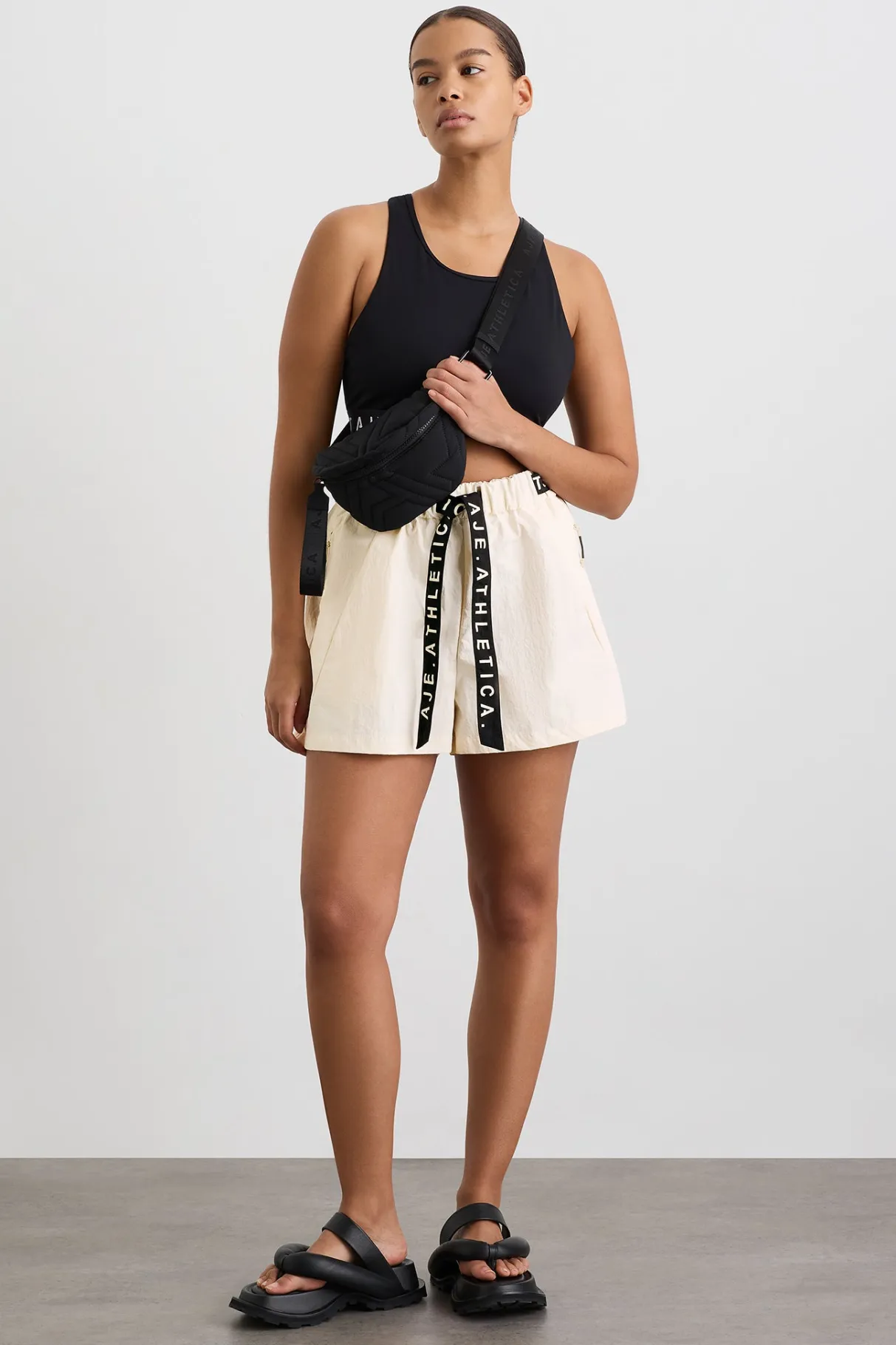 spray_shorts__6-2.webp New Aje ATHLETICA Spray Shorts 608 Limestone Beige Black