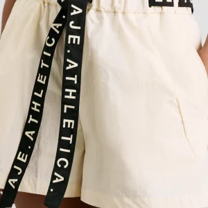 New Aje ATHLETICA Spray Shorts 608 Limestone Beige Black