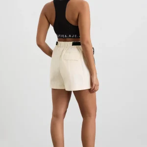 New Aje ATHLETICA Spray Shorts 608 Limestone Beige Black