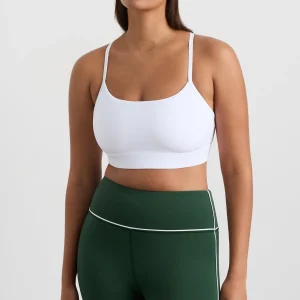 Shop Aje ATHLETICA Square Neck Sports Bra 307 White