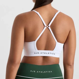 Shop Aje ATHLETICA Square Neck Sports Bra 307 White