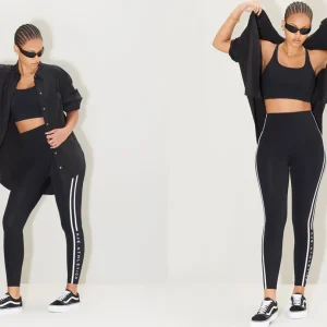 Outlet Aje ATHLETICA Stripe Full Length Legging 232 Black/White