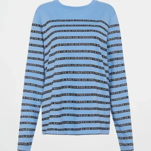 Best Sale Aje ATHLETICA Stripe Logo Long Sleeve T-Shirt 127 Cerulean Blue/Stripe