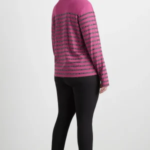 New Aje ATHLETICA Stripe Logo Long Sleeve T-Shirt 127 Berry Stripe