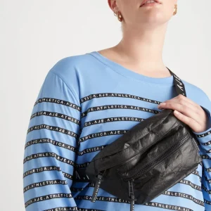 Best Sale Aje ATHLETICA Stripe Logo Long Sleeve T-Shirt 127 Cerulean Blue/Stripe