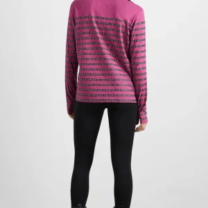 New Aje ATHLETICA Stripe Logo Long Sleeve T-Shirt 127 Berry Stripe