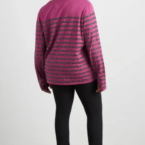 New Aje ATHLETICA Stripe Logo Long Sleeve T-Shirt 127 Berry Stripe
