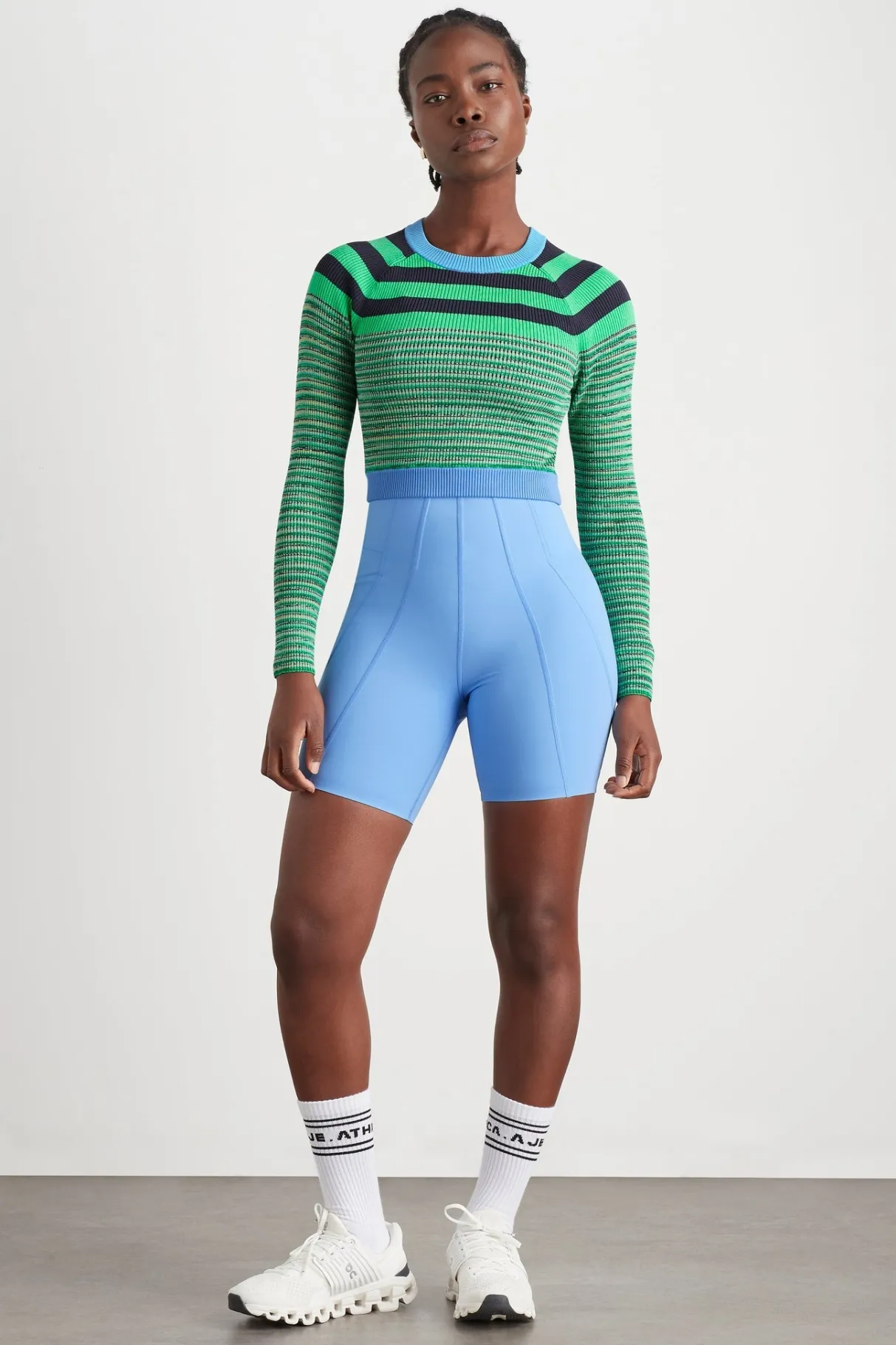 striped_knit_jumper__2.webp Flash Sale Aje ATHLETICA Striped Knit Jumper 423 Mint Green/Multi