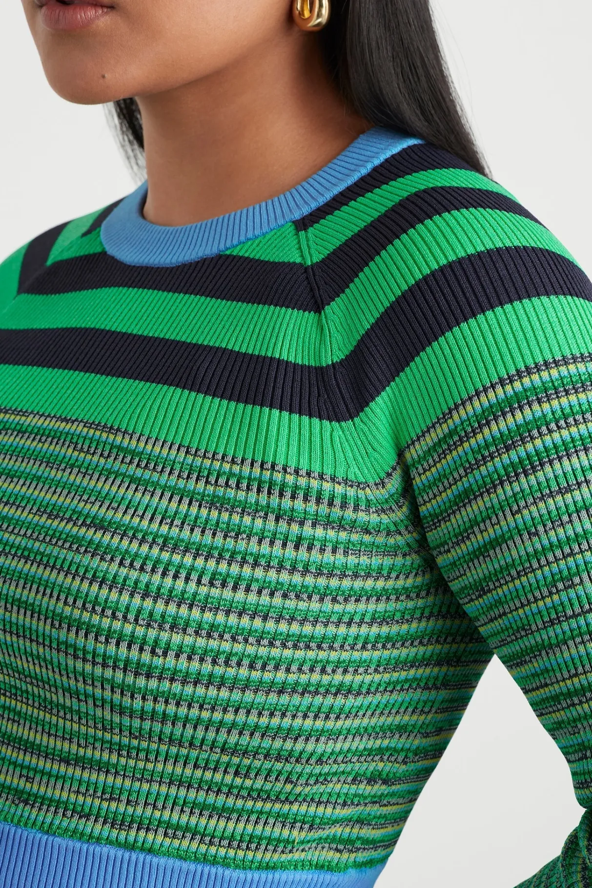 striped_knit_jumper__7.webp Flash Sale Aje ATHLETICA Striped Knit Jumper 423 Mint Green/Multi