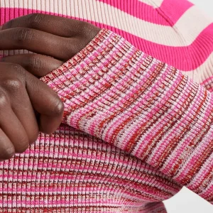Sale Aje ATHLETICA Striped Knit Jumper 423 Berry/Multi