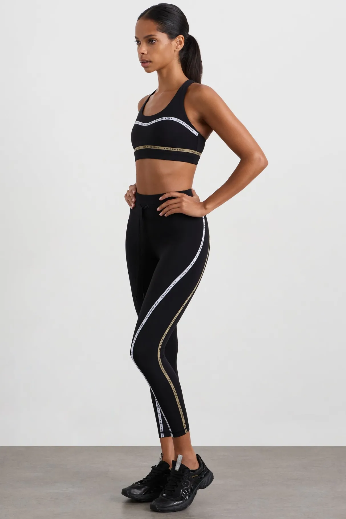 taped_drawcord__legging__0.webp Best Sale Aje ATHLETICA Taped Drawcord 7/8 Legging 238 Black/Multi