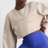 Sale Aje ATHLETICA Terry Crop Top 413 Latte Beige