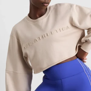 Sale Aje ATHLETICA Terry Crop Top 413 Latte Beige