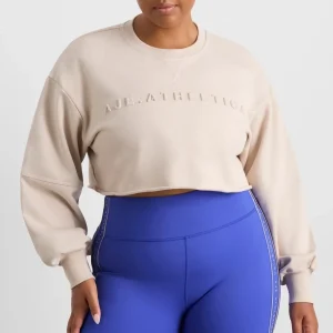 Sale Aje ATHLETICA Terry Crop Top 413 Latte Beige