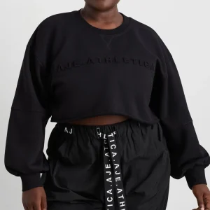Fashion Aje ATHLETICA Terry Crop Top 413 Black