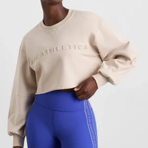 Sale Aje ATHLETICA Terry Crop Top 413 Latte Beige