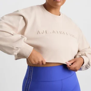 Sale Aje ATHLETICA Terry Crop Top 413 Latte Beige