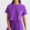 Clearance Aje ATHLETICA Terry Cropped Tee 416 Ultra Violet