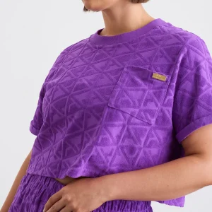 Clearance Aje ATHLETICA Terry Cropped Tee 416 Ultra Violet