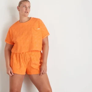 Best Aje ATHLETICA Terry Cropped Tee 416 Soft Apricot