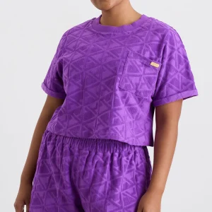Clearance Aje ATHLETICA Terry Cropped Tee 416 Ultra Violet
