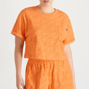 Best Aje ATHLETICA Terry Cropped Tee 416 Soft Apricot