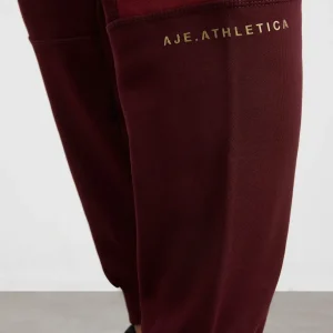 Clearance Aje ATHLETICA Terry Track Pants 508 Burgundy Red Currant