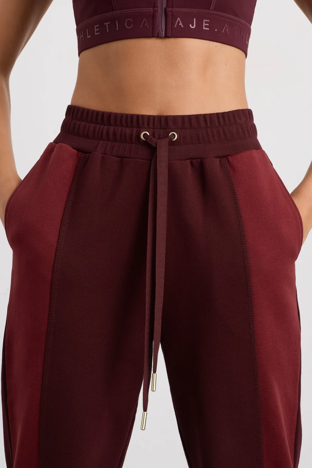 terry_track_pants__3-2.webp Clearance Aje ATHLETICA Terry Track Pants 508 Burgundy Red Currant