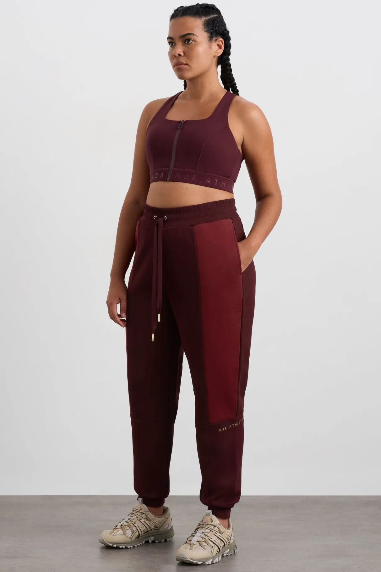 terry_track_pants__5-2.webp Clearance Aje ATHLETICA Terry Track Pants 508 Burgundy Red Currant