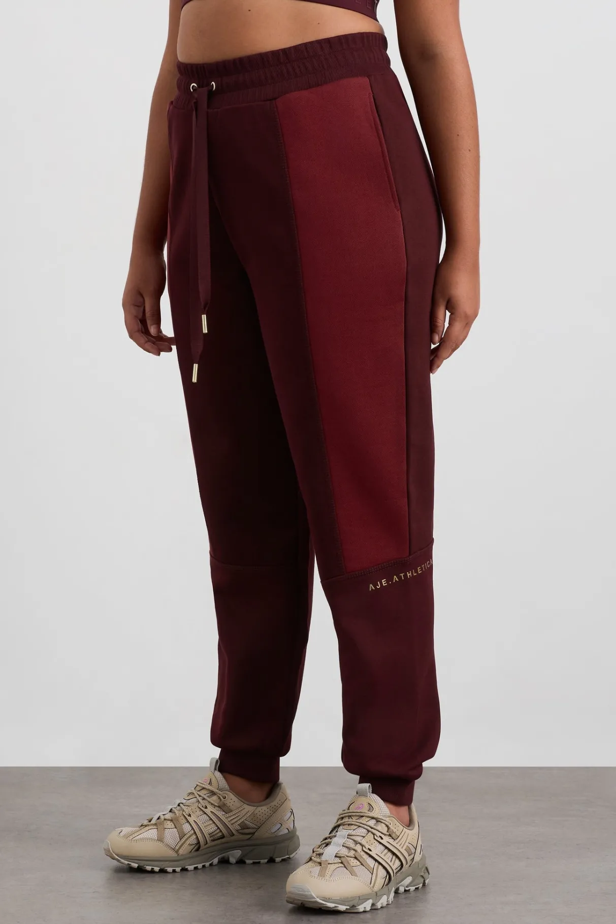 terry_track_pants__6-2.webp Clearance Aje ATHLETICA Terry Track Pants 508 Burgundy Red Currant