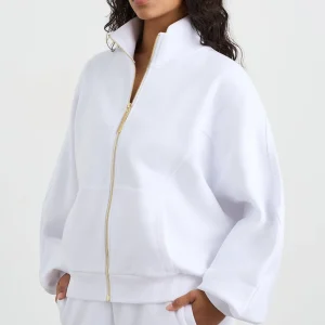 Best Sale Aje ATHLETICA Terry Zip Jacket 772 White