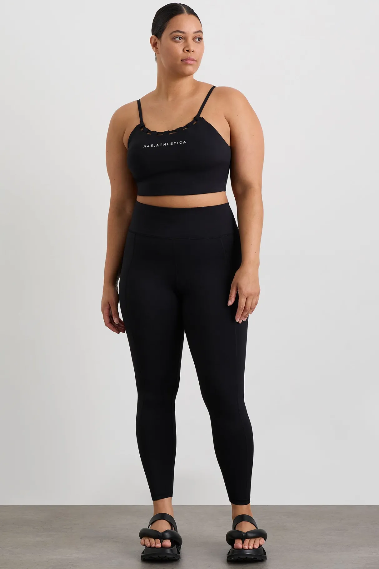thread_through_sports_bra__12.webp Shop Aje ATHLETICA Thread Through Sports Bra 361 Black/White Logo