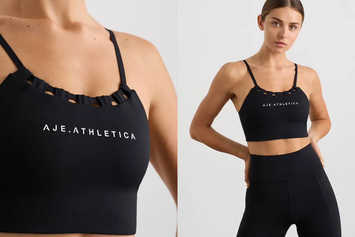 thread_through_sports_bra__16.webp Shop Aje ATHLETICA Thread Through Sports Bra 361 Black/White Logo
