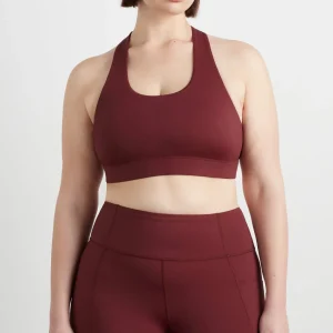 Store Aje ATHLETICA Twist Back Sports Bra 335 Burnt Burgundy/Berry