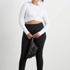 Cheap Aje ATHLETICA Twist Front Long Sleeve Crop Top 328 White/Black