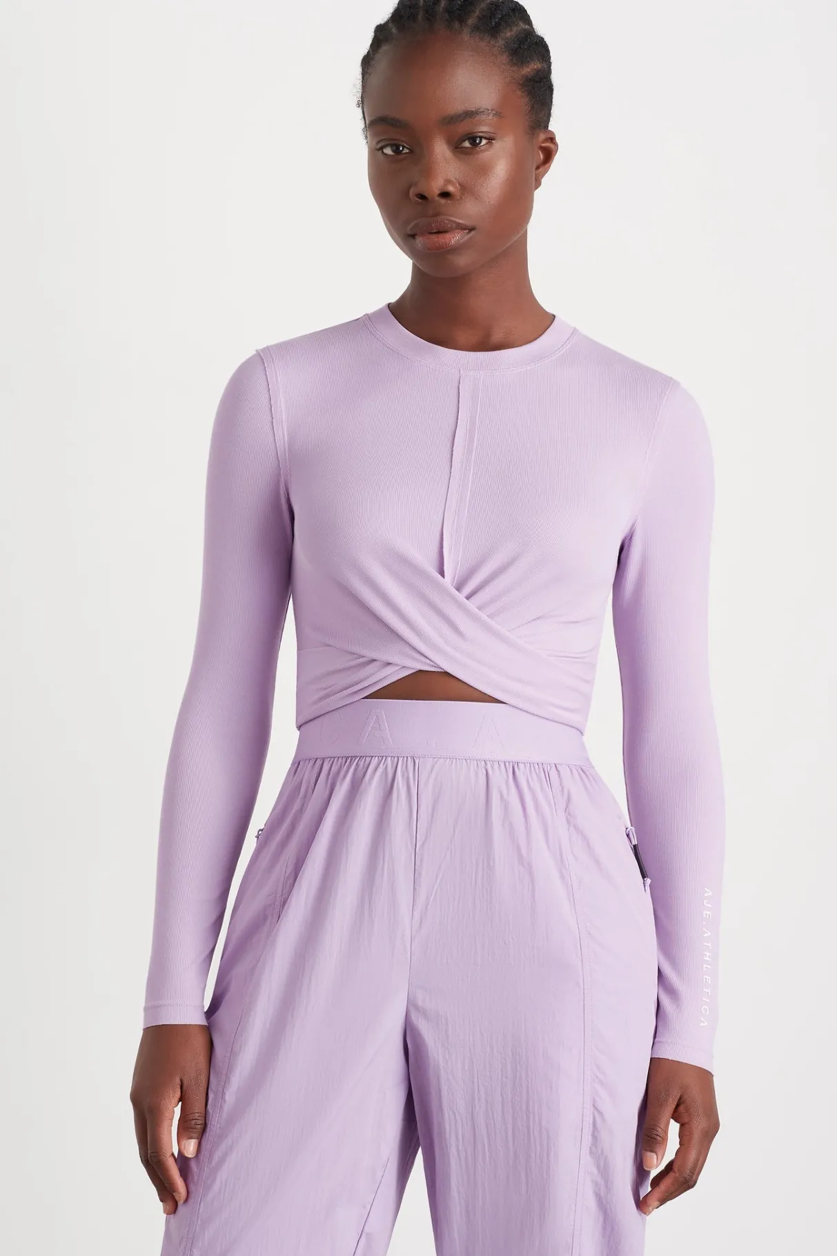 twist_front_long_sleeve_crop_top__4-1.webp Fashion Aje ATHLETICA Twist Front Long Sleeve Crop Top 328 Lavender/White
