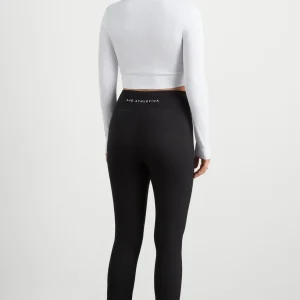 Cheap Aje ATHLETICA Twist Front Long Sleeve Crop Top 328 White/Black
