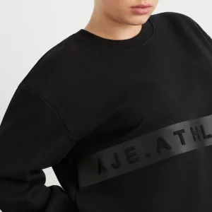 Cheap Aje ATHLETICA Whipstitch Split Crew Jumper 420 Black