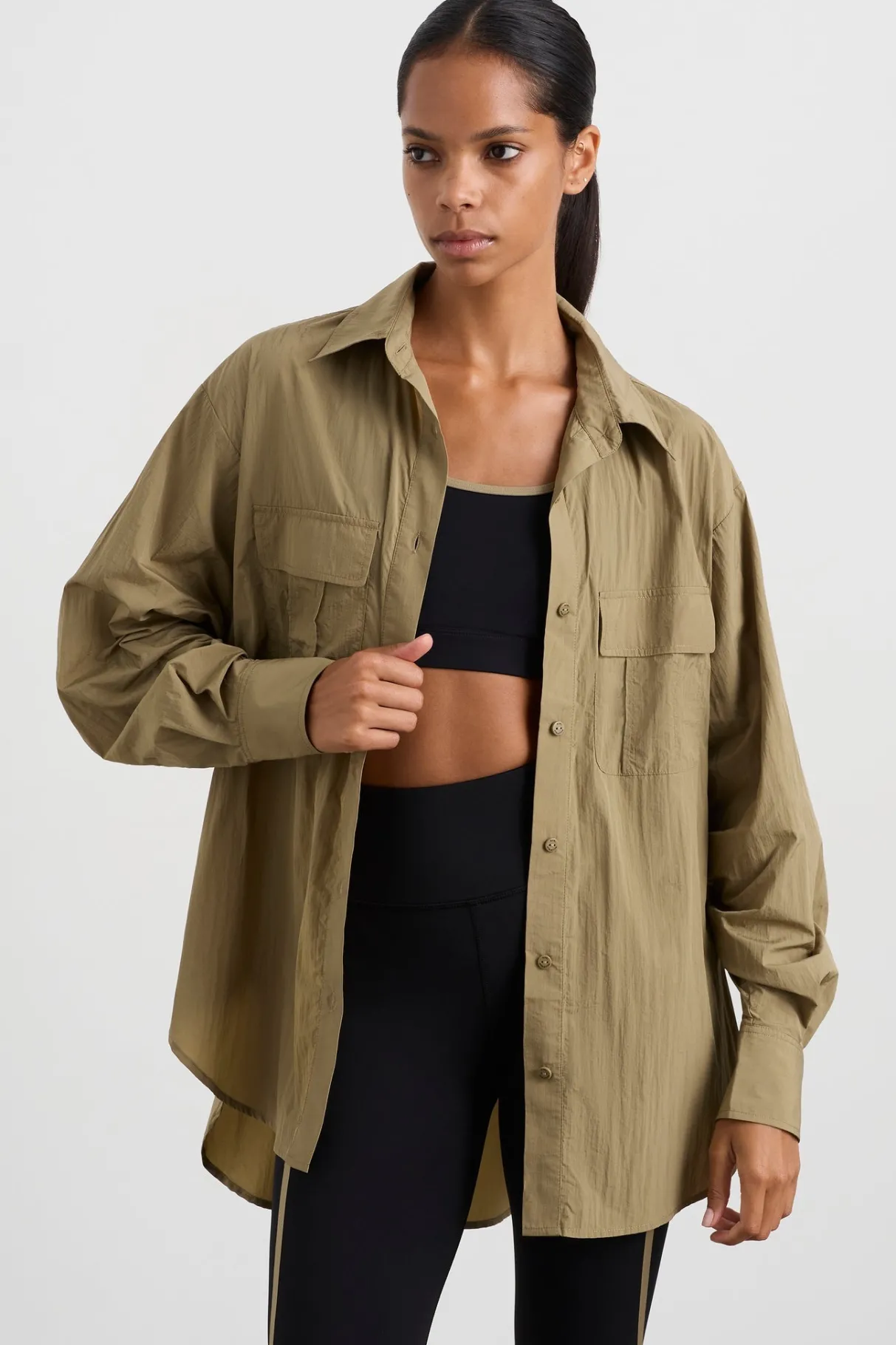 windbreaker_logo_shirt__0.webp Fashion Aje ATHLETICA Windbreaker Logo Shirt 427 Soft Khaki