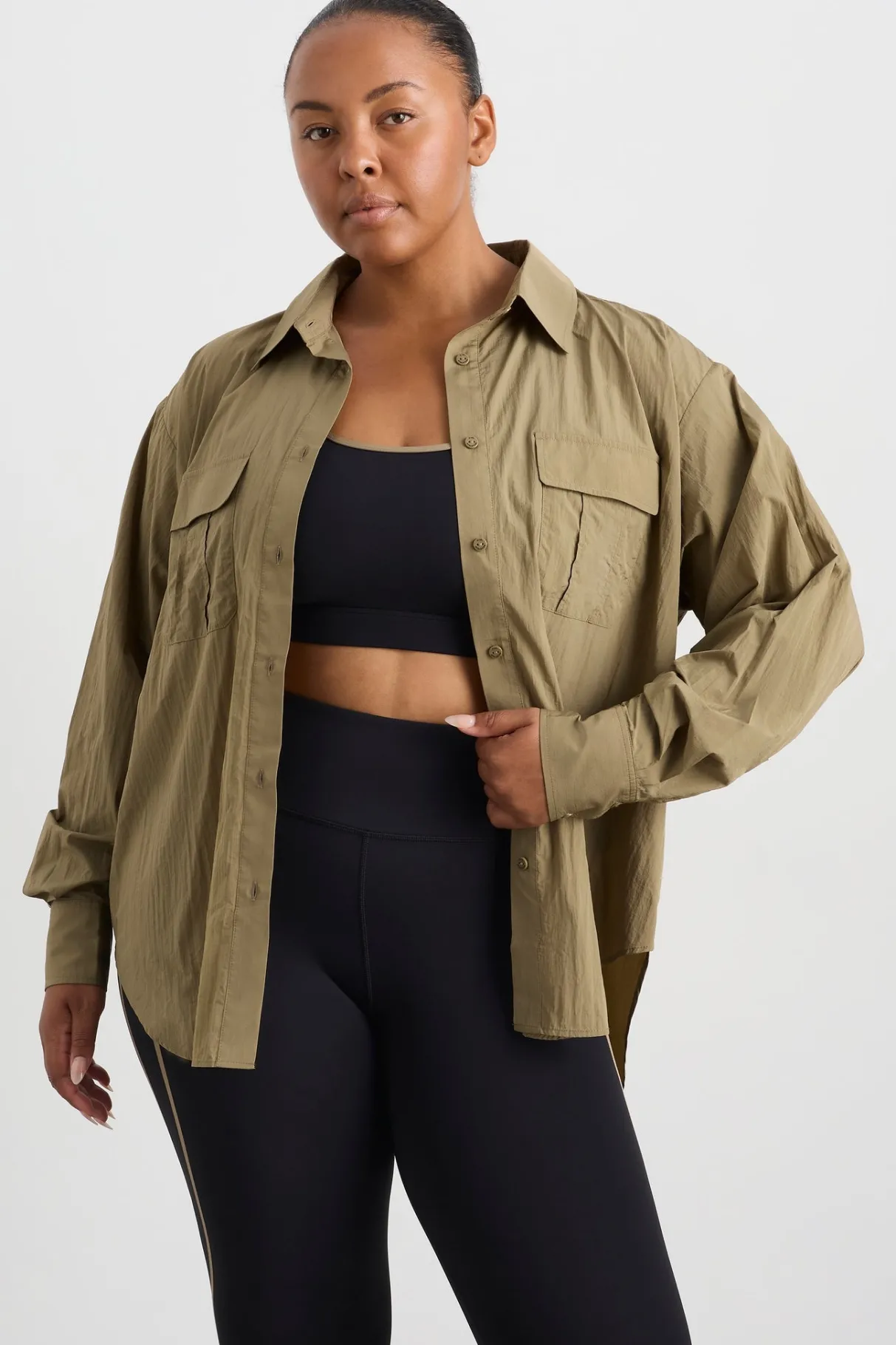 windbreaker_logo_shirt__12.webp Fashion Aje ATHLETICA Windbreaker Logo Shirt 427 Soft Khaki
