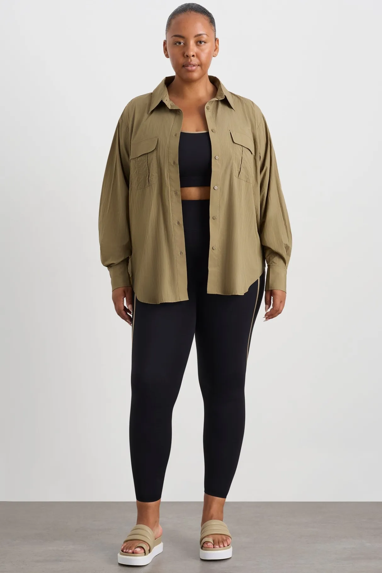 windbreaker_logo_shirt__13.webp Fashion Aje ATHLETICA Windbreaker Logo Shirt 427 Soft Khaki
