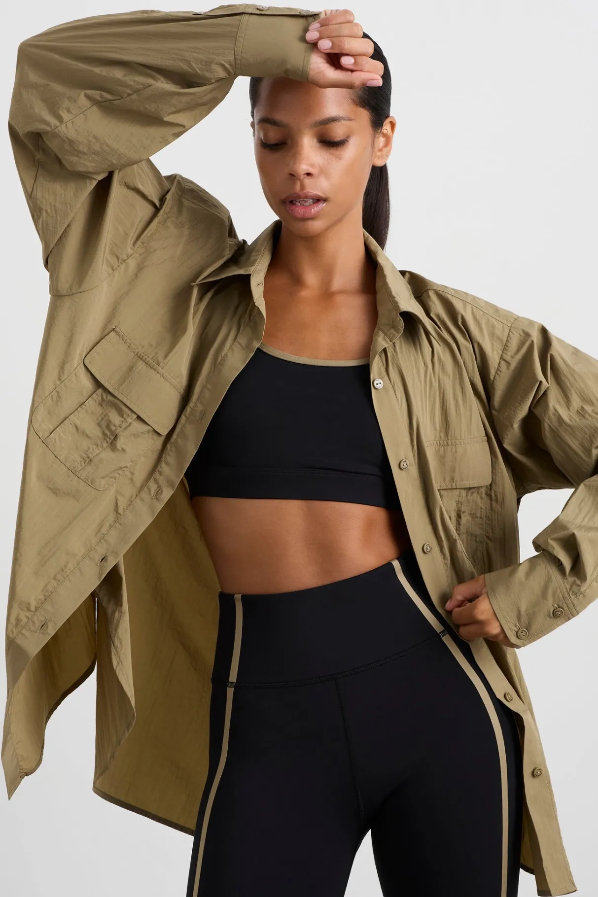 windbreaker_logo_shirt__4.webp Fashion Aje ATHLETICA Windbreaker Logo Shirt 427 Soft Khaki