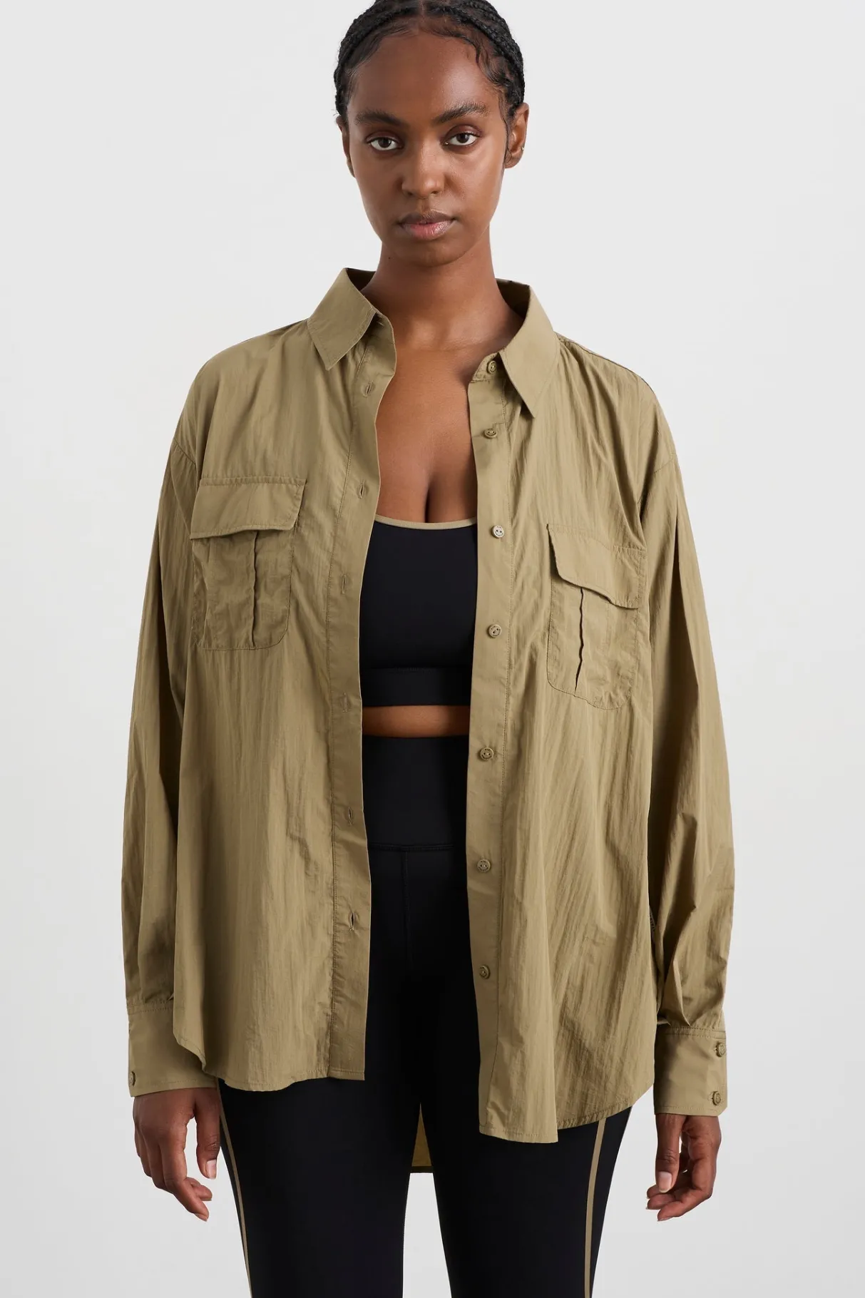 windbreaker_logo_shirt__6.webp Fashion Aje ATHLETICA Windbreaker Logo Shirt 427 Soft Khaki