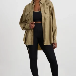 Fashion Aje ATHLETICA Windbreaker Logo Shirt 427 Soft Khaki