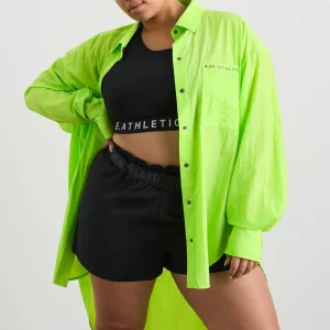Fashion Aje ATHLETICA Windbreaker Shirt 406 Lime Green