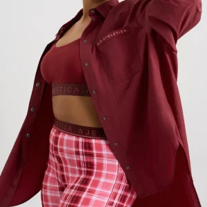 Hot Aje ATHLETICA Windbreaker Shirt 406 Plum Red