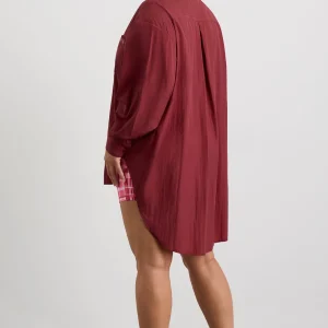Hot Aje ATHLETICA Windbreaker Shirt 406 Plum Red