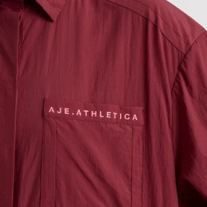 Hot Aje ATHLETICA Windbreaker Shirt 406 Plum Red